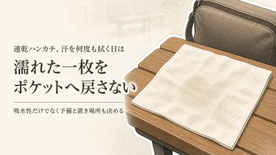 汗を拭く回数が多い人の速乾ハンカチ選び｜今治タオルとマイクロファイバーの吸水量・乾きやすさを比較
