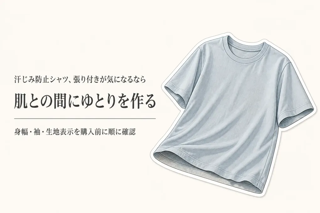 汗じみ防止シャツは肌に張り付かない？ゆとり・生地・吸汗速乾で選ぶ｜Tシャツ・ポロシャツ比較