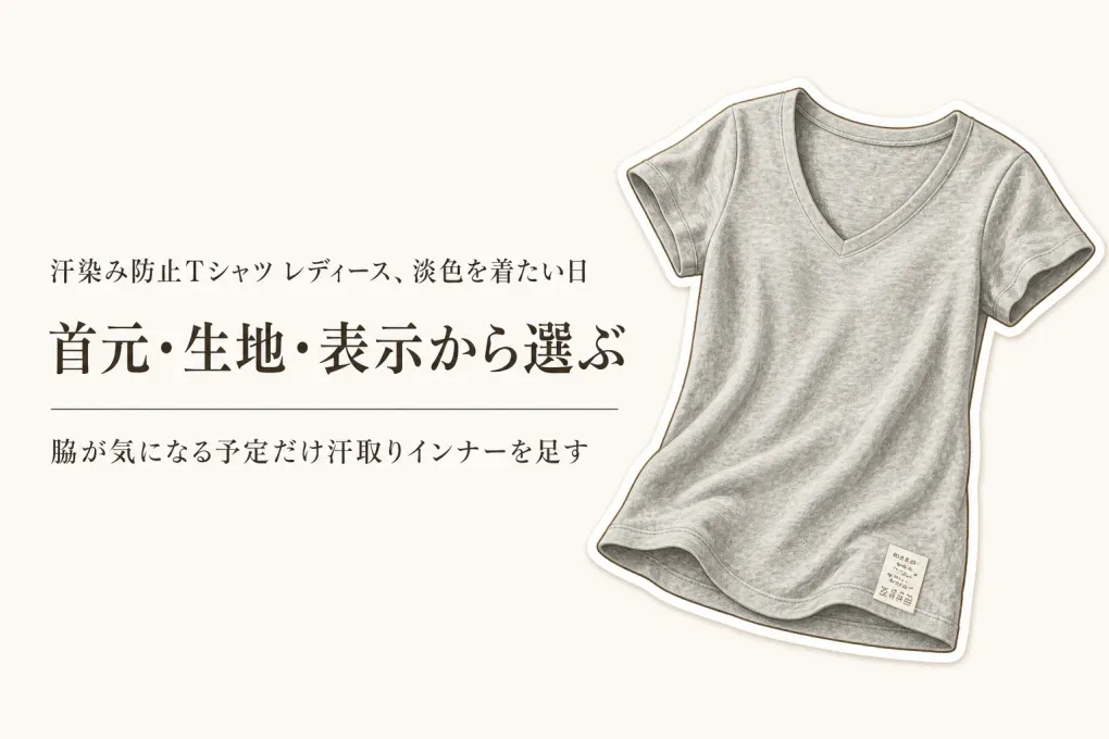 汗染み防止Tシャツ レディースは首元・生地でどう選ぶ？淡い色の日にインナーを足す判断